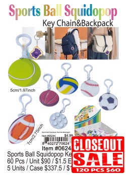 Sports Ball Squidpop Keychain and Backpack